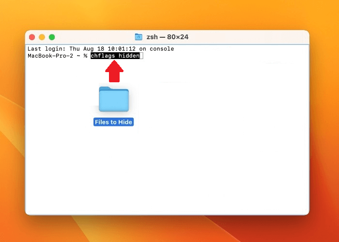 Mac에서 터미널로 파일 숨기기