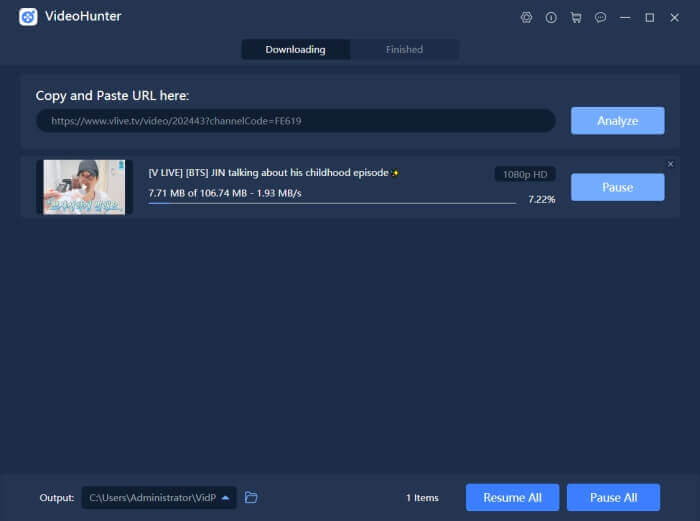 Vlive 비디오 다운로드