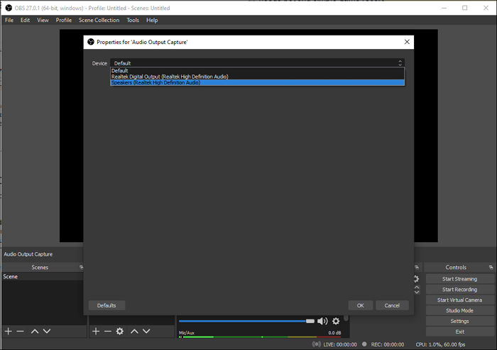 오디오 출력 캡처