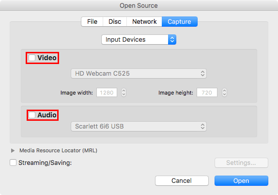 비디오 및 오디오 옵션을 선택하세요