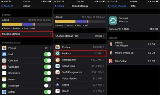 iPhone이 백업되었는지 확인