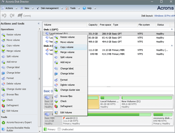 acronis 디스크 디렉터
