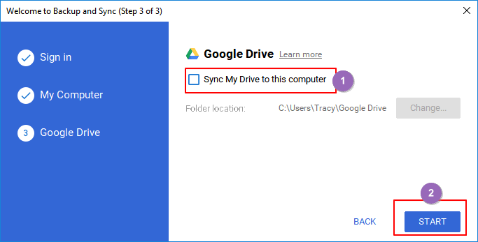 Google 드라이브를 컴퓨터 파일 백업 대상으로 설정