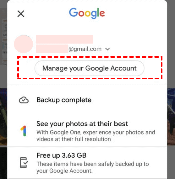Google 포토 백업 상태 확인