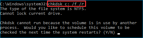 디스크를 확인하여 오류를 수정하십시오.