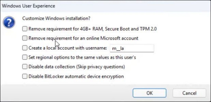 Windows 설치 사용자 정의