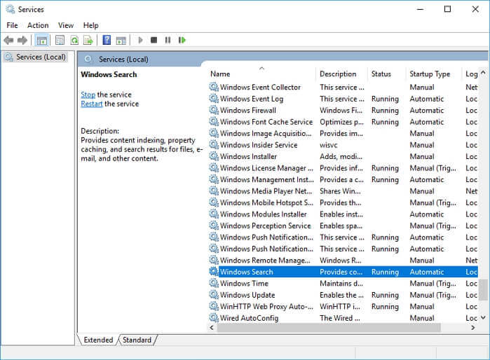 Windows 검색 활성화