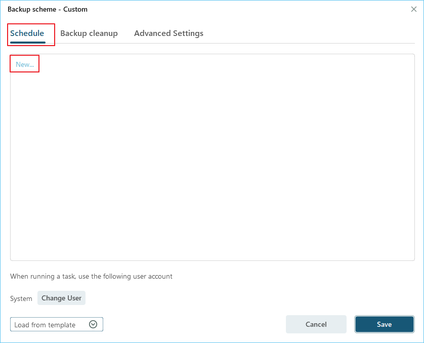 스케줄 백업 1단계 설정