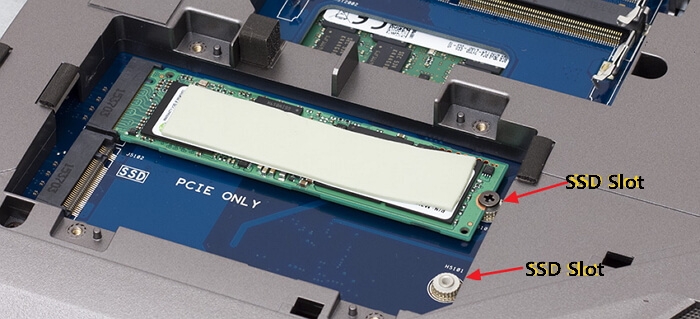 노트북의 SSD 슬롯 확인