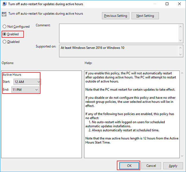 Windows가 다시 시작되지 않도록 중지