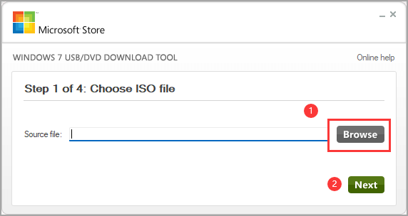 iso 파일을 선택