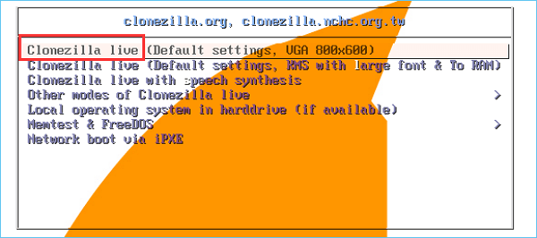클론질라 라이브 선택