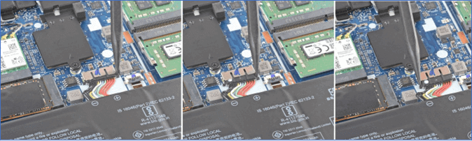 픽을 사용하여 부드럽게 플러그를 뽑습니다.