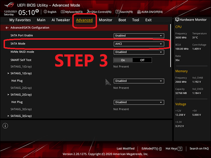 IDE 모드로 전환
