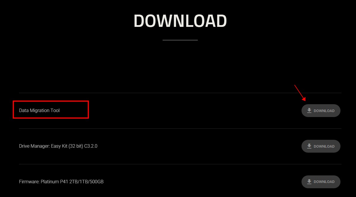 sk hynix Data Migration 소프트웨어 다운로드