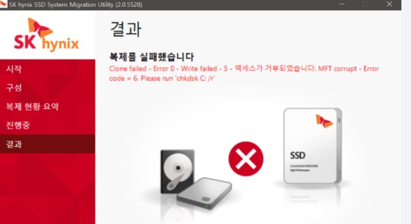 sk 하이닉스 복제 실패 오류_이지어스