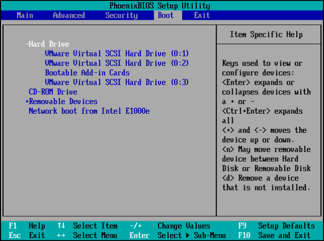 부팅 순서 변경