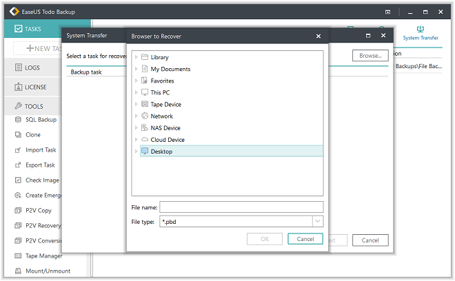 Recover to dissimilar hardware with EaseUS Todo Backup