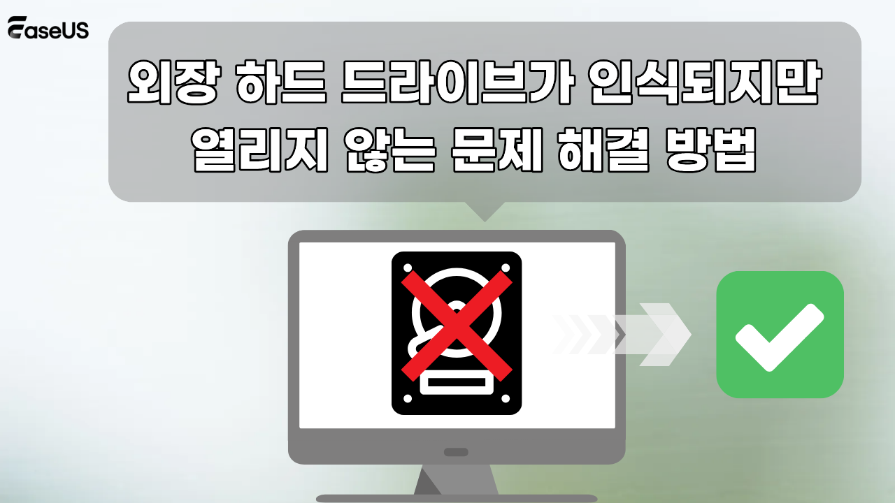외장 하드 드라이브가 인식되지만 열리지 않는 문제 해결 방법