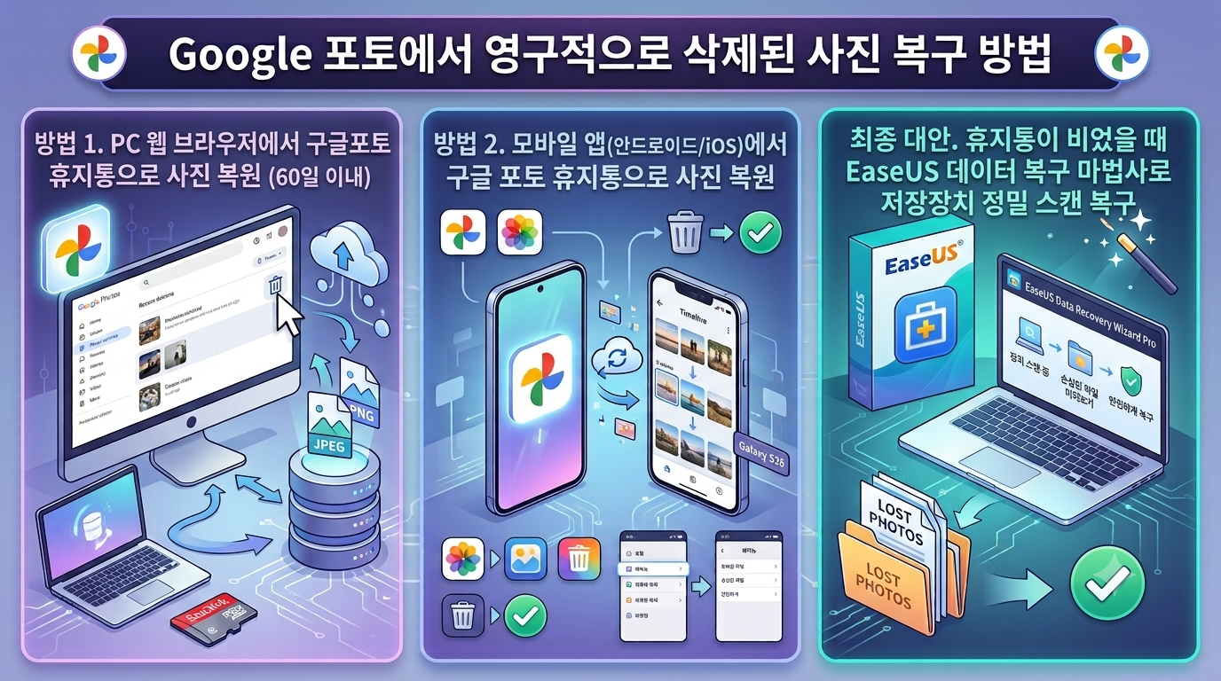 Google 포토에서 영구적으로 삭제된 사진 복구 방법