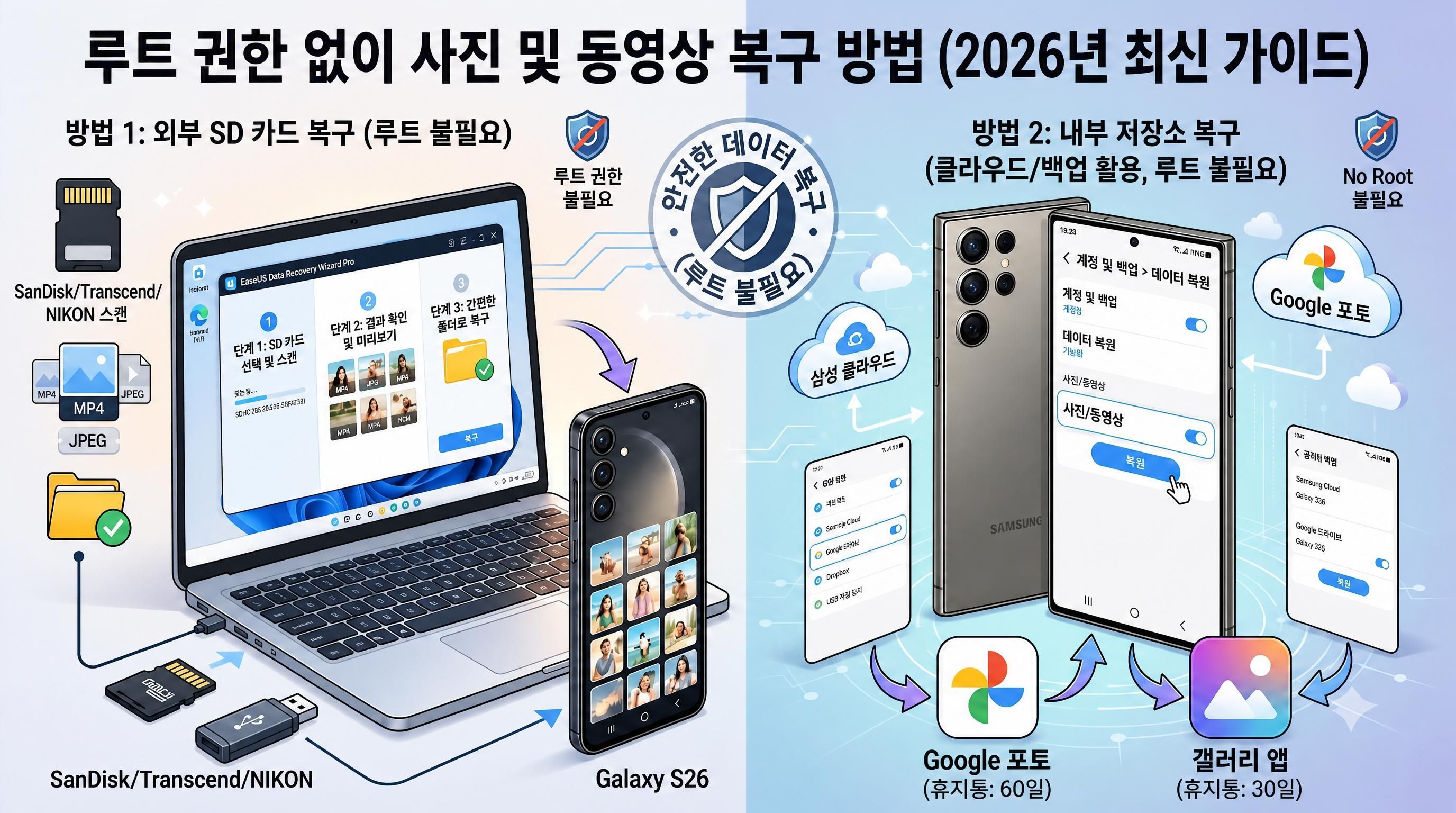 루트 권한 없이 안드로이드 핸드폰에서 사진 및 동영상 복구 방법
