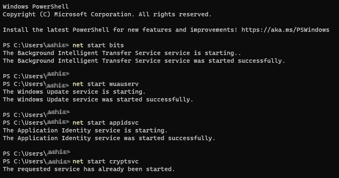 Windows 업데이트 서비스 다시 시작