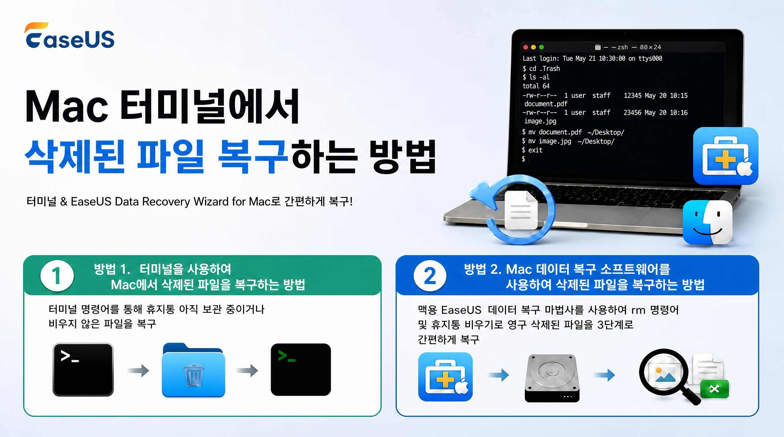 Mac 터미널에서 삭제된 파일 복구 방법