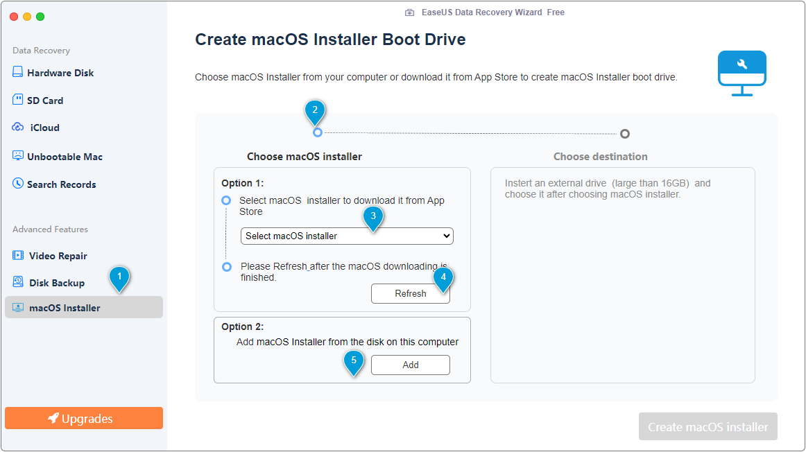 下載/新增 macOS 安裝程式