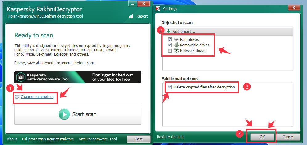 Kaspersky 랜섬웨어 복구 프로그램을 사용하여 암호화된 파일 복원하는 방법 1
