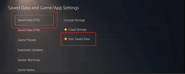 PS5 게임 데이터 백업