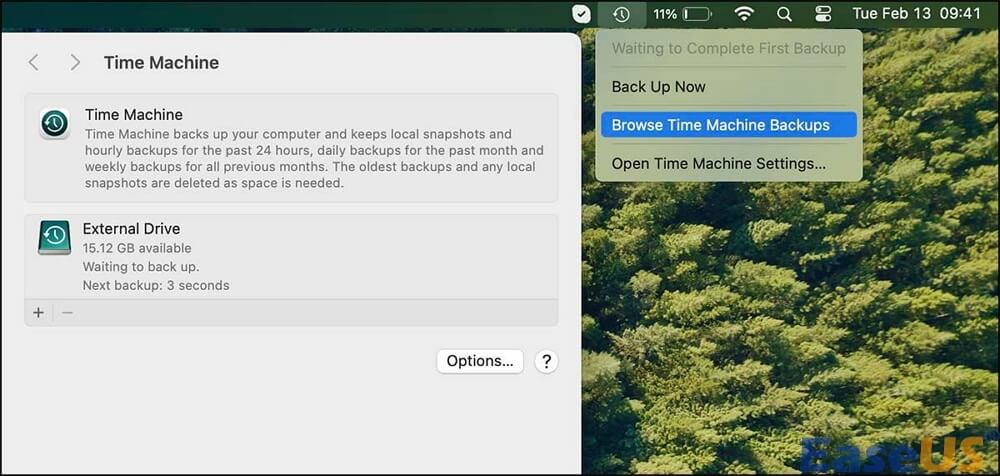 Time Machine 백업 찾아보기