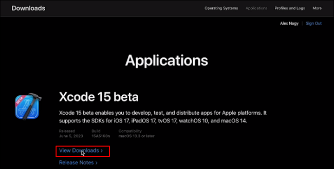 응용 프로그램 선택
