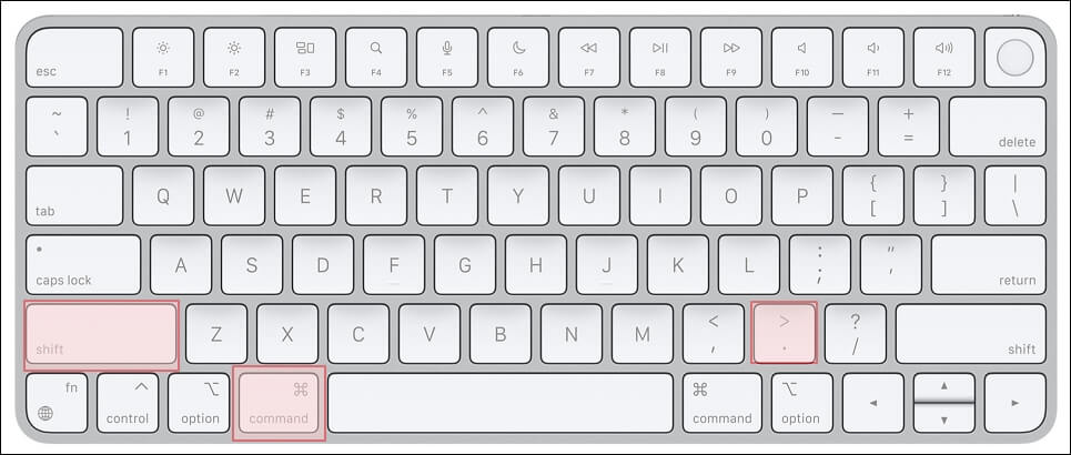 커맨드 + 쉬프트 + 도트