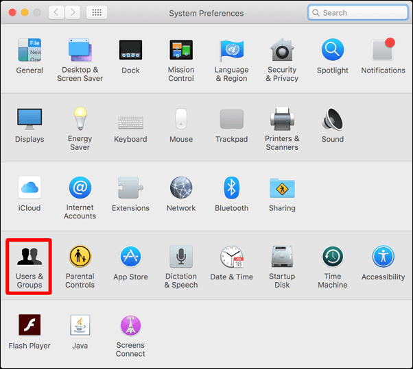 사용자 및 그룹 설정 열기