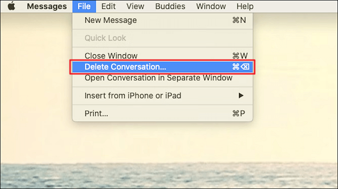 대화를 삭제하다