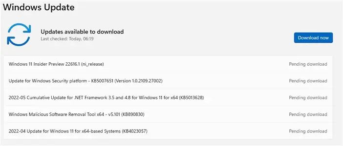 Windows 업데이트 설치