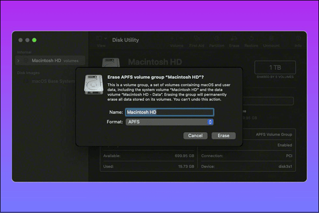 드라이브를 지우세요