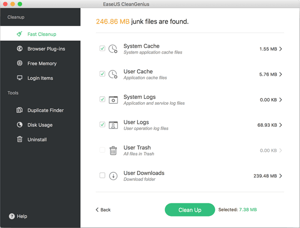 Mac용 EaseUS CleanGenius
