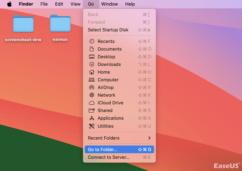 폴더로 이동을 선택하세요