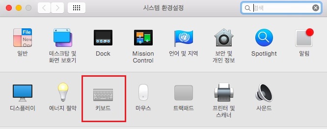 macos 11 시스템 환경 설정 키보드