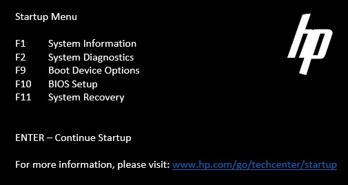 HP 노트북 부팅 메뉴