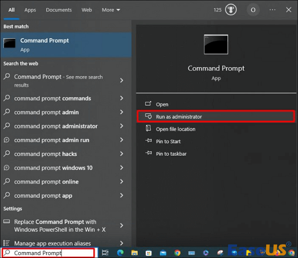 관리자 권한으로 명령 프롬프트 실행