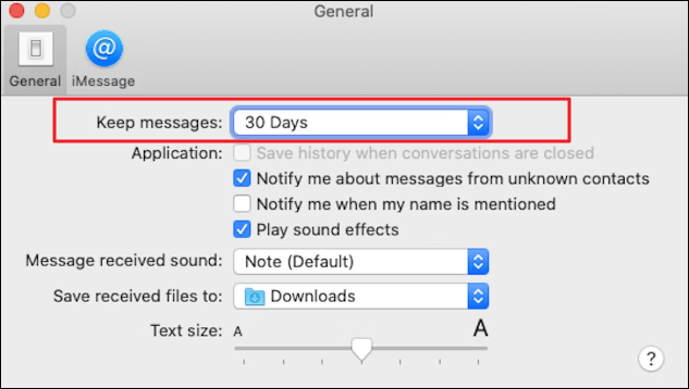 메시지 30일 또는 1년 동안 보관