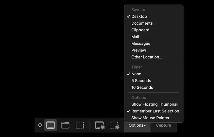 기본 Mac 스니핑 도구 저장 위치 변경