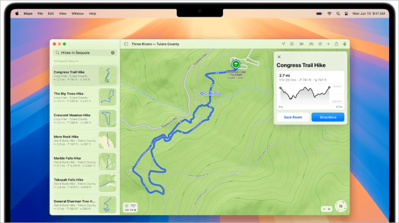 macos 세쿼이아 지도