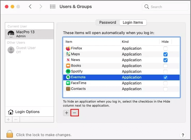 시작 항목 관리