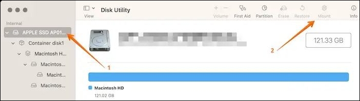 macOS에 디스크 마운트