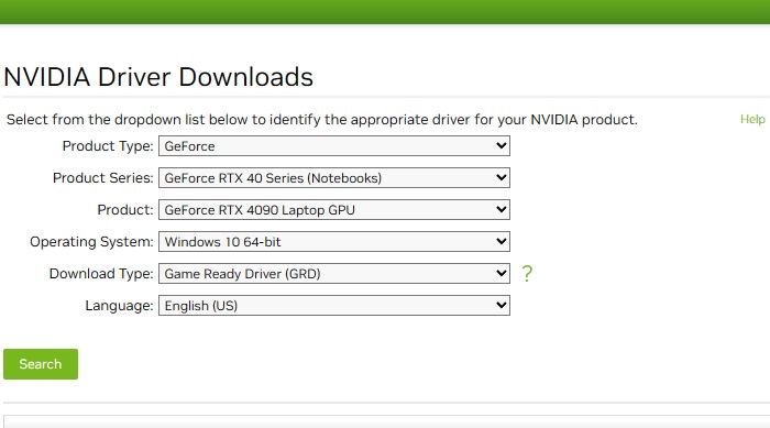 제품 유형, Windows 버전을 선택하고 파일을 다운로드하세요.