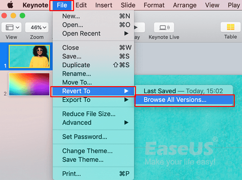 Mac에서 이전 버전의 Word 문서 복구