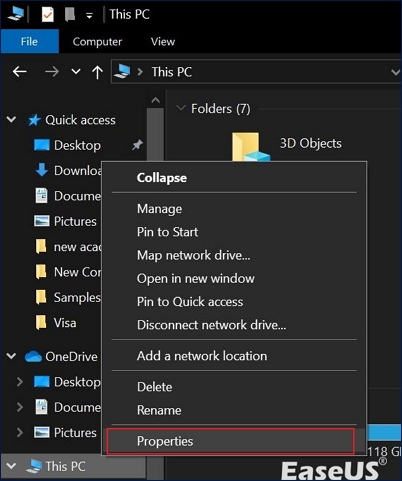 이 PC 속성을 열어주세요